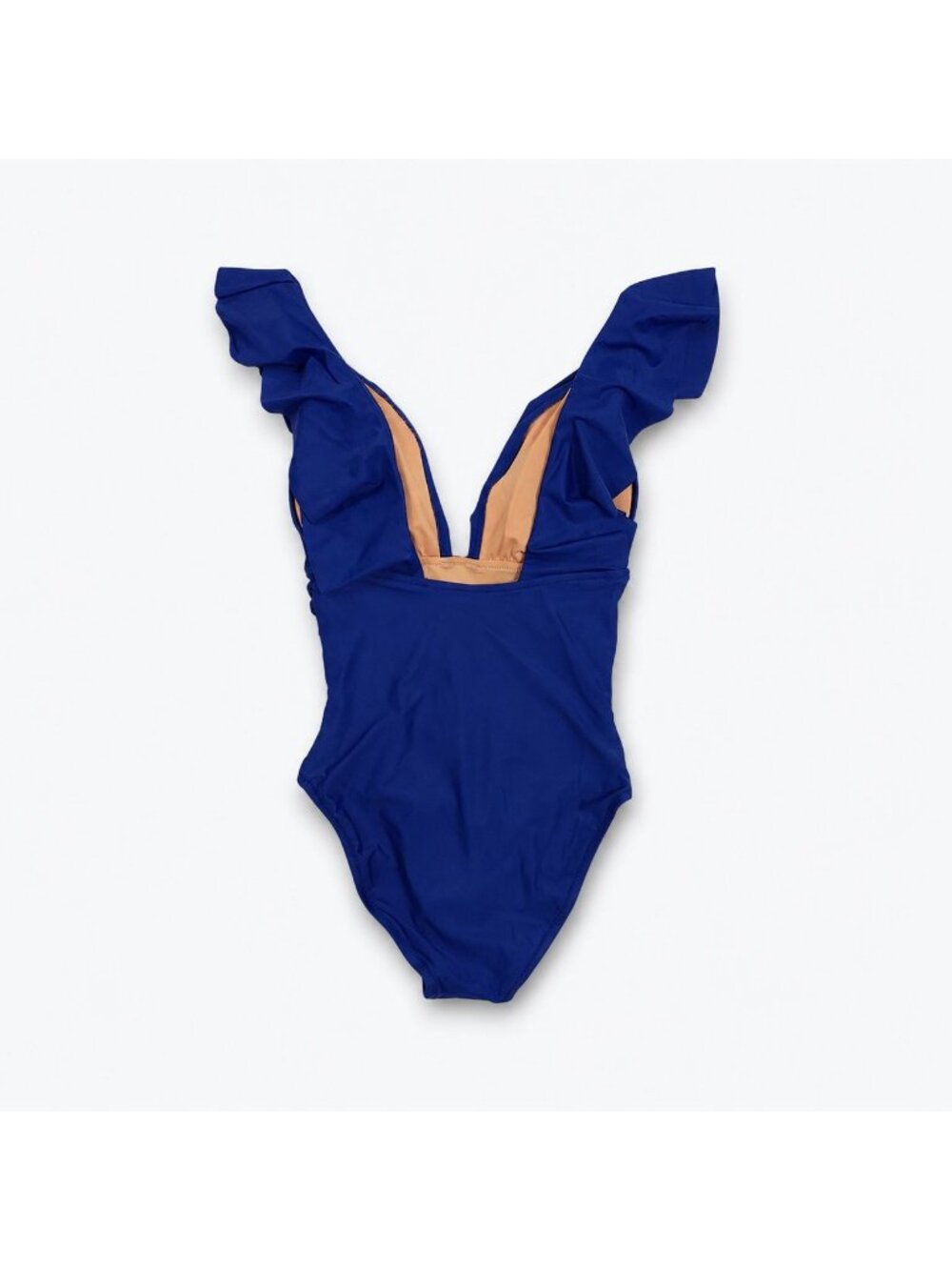 J.Crew Ruched Ruffle One-Piece Swimsuit Women's Size 4 Harbor View Blue NWT - Picture 2 of 16
